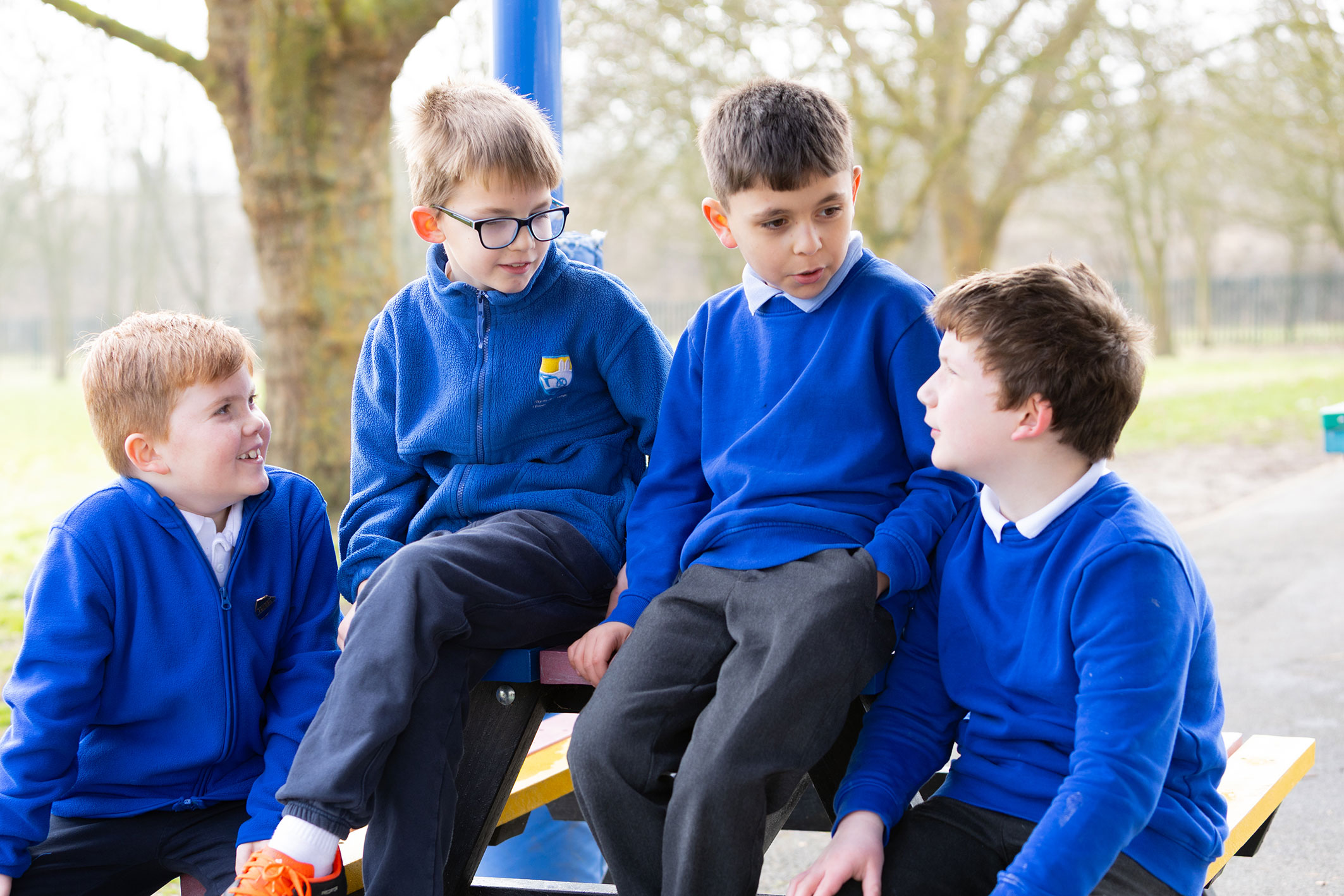 Thythorn boys chatting in the grounds
