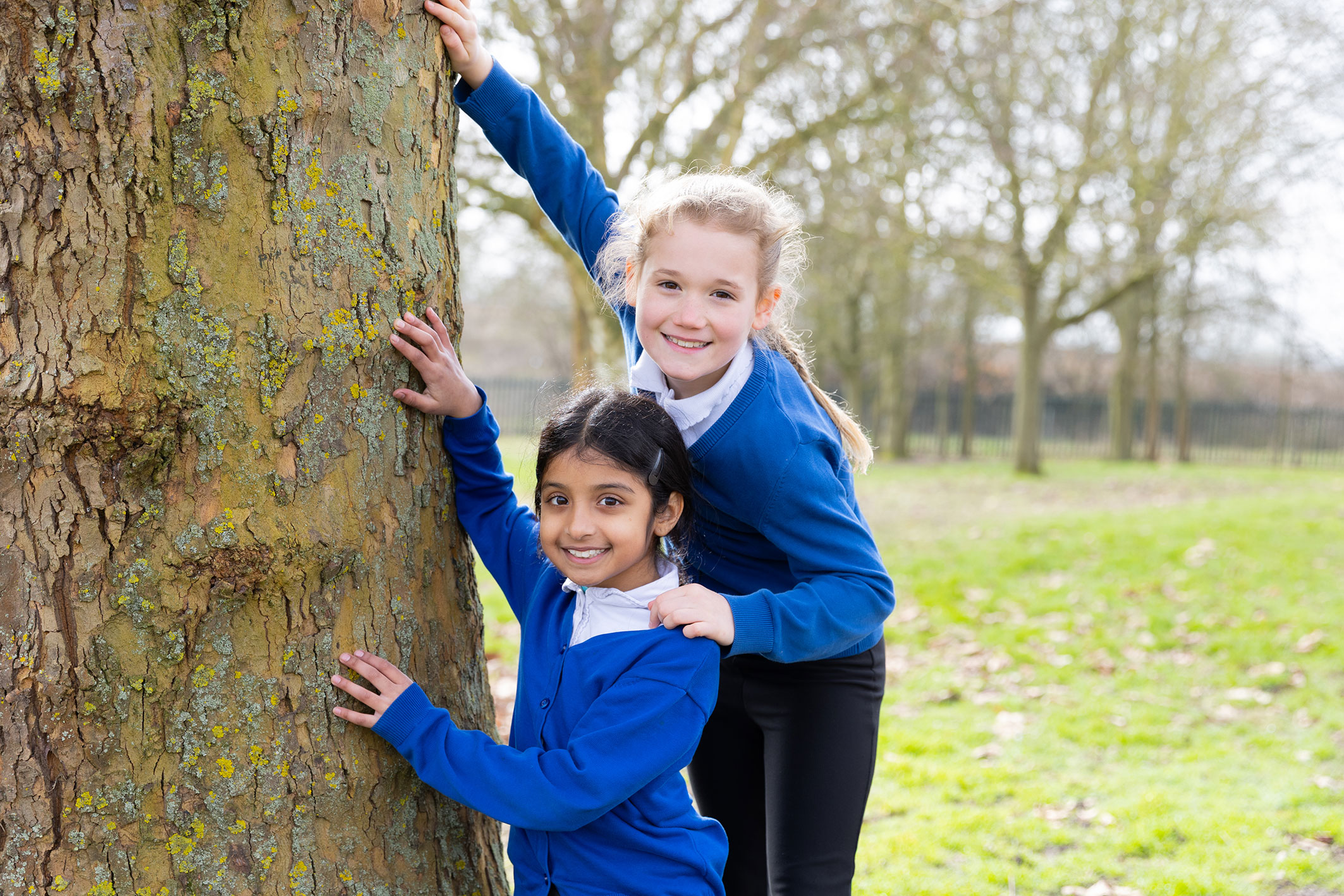 Thythorn children in the school grounds